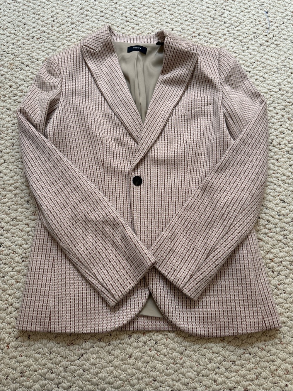 Theory women’s Blazer in Light Pink Houndstooth